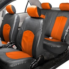 Deluxe Faux Leather Car Seat Covers Sport Top Quality Orange For Car Suv