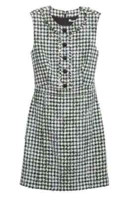 veronica beard julie cotton dress NEW Veronica Beard Tweed Sleeveless Check Julie Mini Dress size 14 #D7887