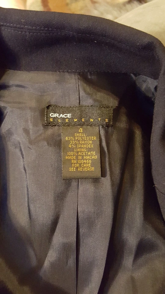 全新带标签 GRACE ELEMENTS 蓝色西装夹克,尺寸 4 — 第 4/4 张图片