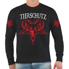 Herren Pullover Tierschutz 666 Hell Gothic Heavy Sprüche Satan Pentagramm Metal 