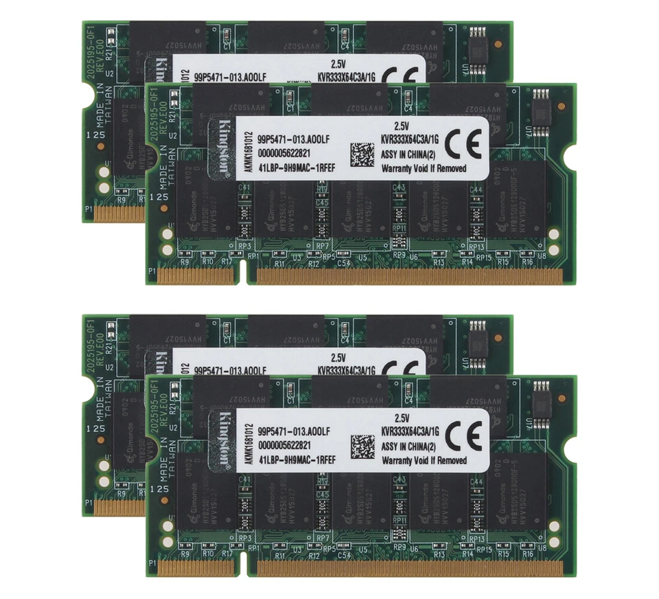 10GB (10x 1GB) Kingston RAM PC-2700 2Rx8 Laptop Memory SODIMM Intel DDR 333Mhz - Image 4 of 4