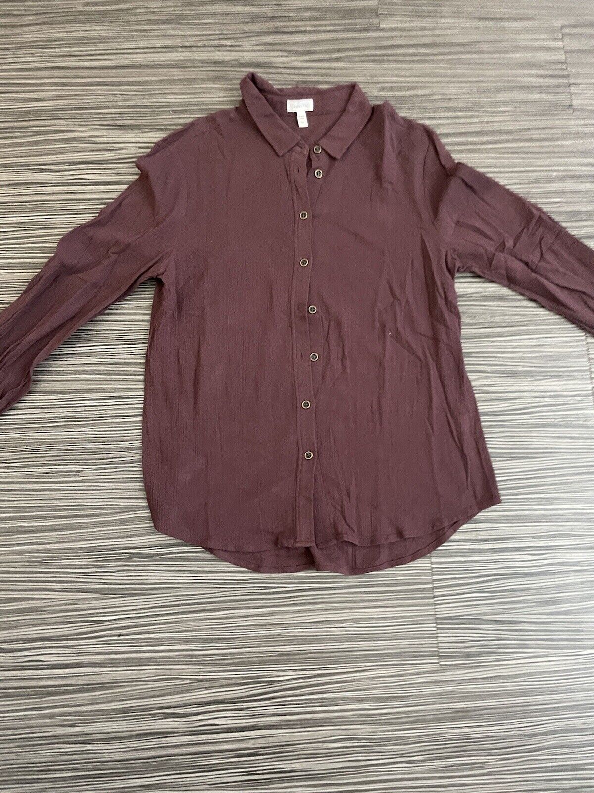 Elegant Maroon Garnet Hill Button-Down Shirt - Si… - image 1