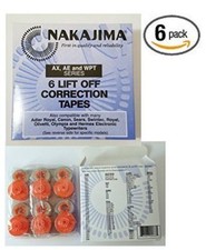  6 Nakajima LO001 AE-580, AE-500 AE-710 Typewriter Correction Lift Off Tapes