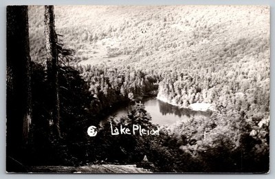 Lake Pleiad Vermont RPPC View from Mountain Overlook Forest & Lake Scene