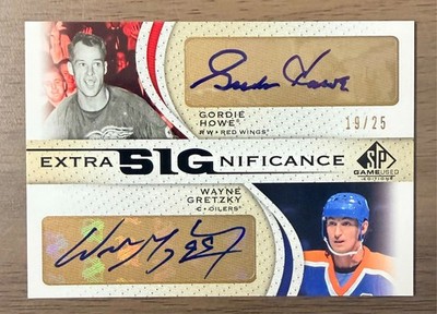 2010-11 SP Game Used Extra SIGnificance #XSGGH Wayne Gretzky Gordie Howe 19/25