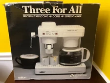 1989 Salton Three For All EX-10 Cappuccino Coffee Espresso Maker White NOS