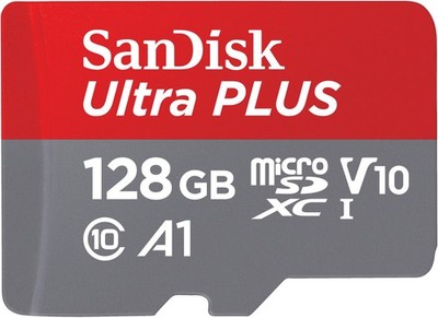 SANDISK Ultra  PLUS microSDXC  UHS I Karte, Micro-SDXC Speicherkarte, 128 GB, 15