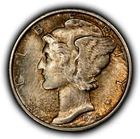 1935 10c Mercury Silver Dime - Colorful Original Toning - BU - SKU-Z6479