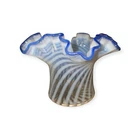 1930's Fenton White Opalescent Top Hat Blue Ridge Vase Swirl Spiral 9.75" LARGE