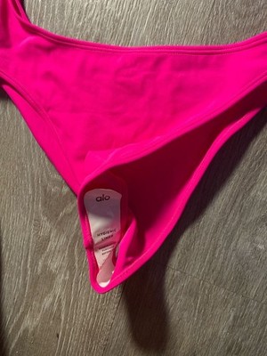 Alo Yoga Body Wave One-Shoulder Cutout Bodysuit Neon Pink Size XS