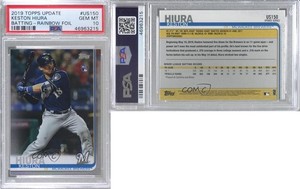 2019 Topps Update Rainbow Foil Keston Hiura #US150 PSA 10 GEM MT Rookie RC
