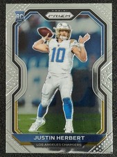 2020 Panini Prizm #325 Justin Herbert Base Rookie Card RC Los Angeles Chargers. rookie card picture