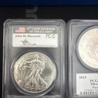 2015 American SILVER EAGLE PCGS MS70 FIRST STRIKE JOHN MERCANTI