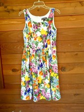 Jessica Howard colorful floral dress sleeveless fully lined back zip SZ6 NWOT