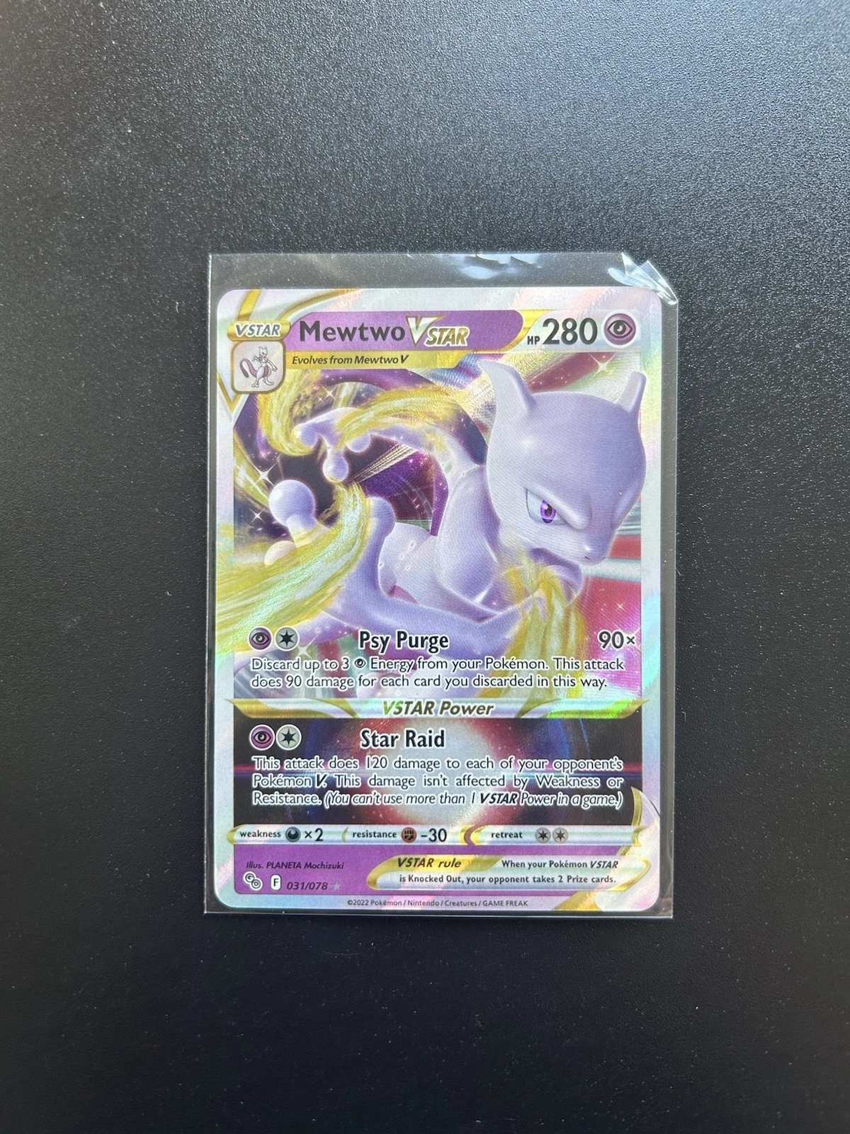 Pokémon Mewtwo VSTAR Holo Ultra Rare TCG Card 031/078 Pokemon Go