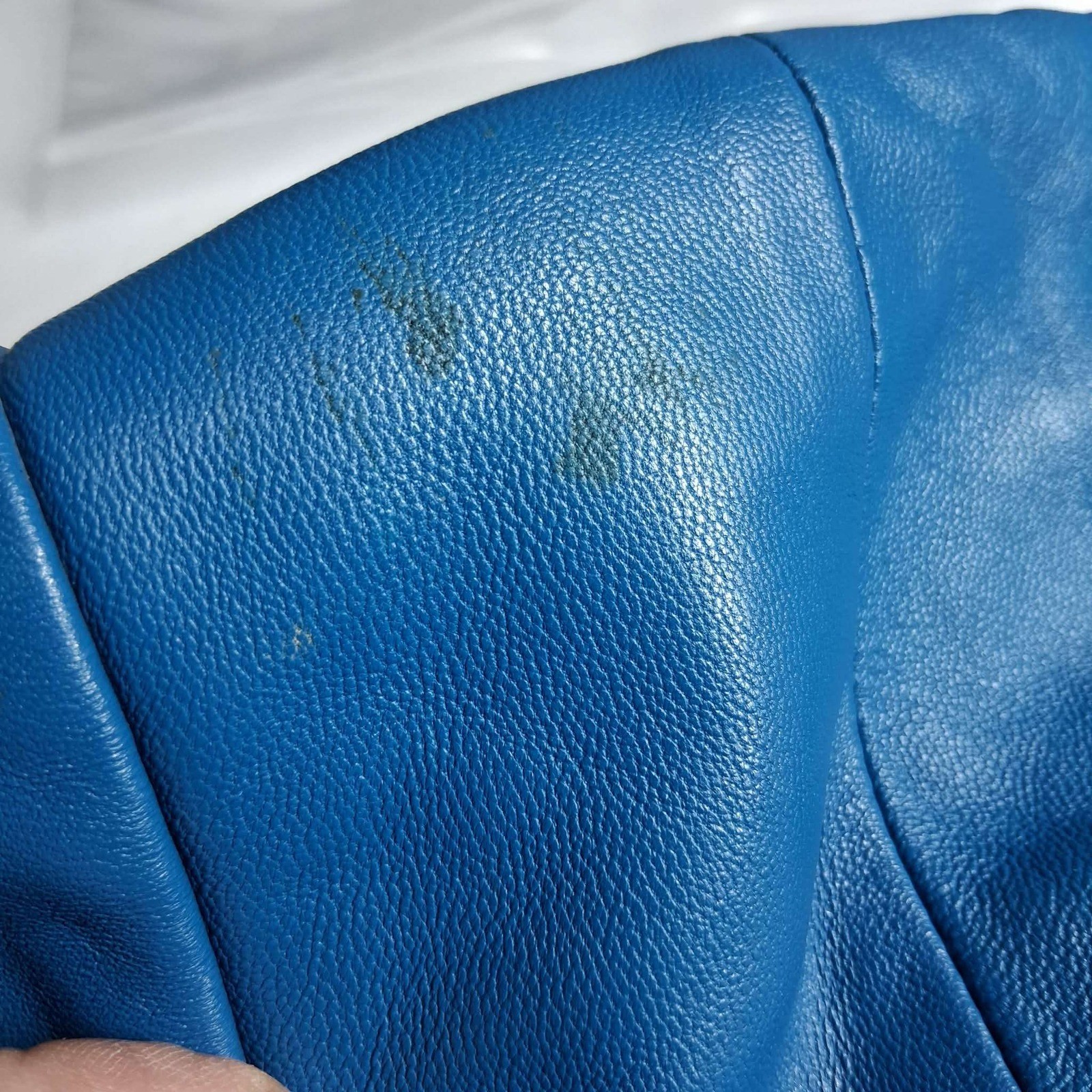 Pendleton Blue Leather Jacket Mandarin Collar Zip… - image 7