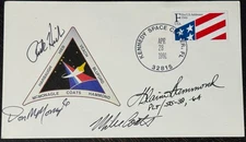 STS-39  Autographed Crew Patch Cover, (4) Coats , Hammond , McMonagle , Hieb
