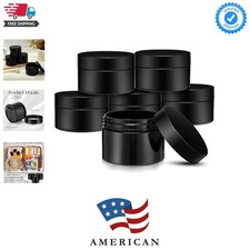 6 Pack 1 oz Plastic Jars Containers with Lids Wide-mouth Refillable Leakproof...