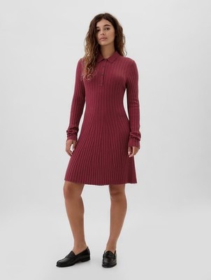 Gap CashSoft Ribbed Polo Sweater Mini Dress Size M NWT RT$80 | eBay