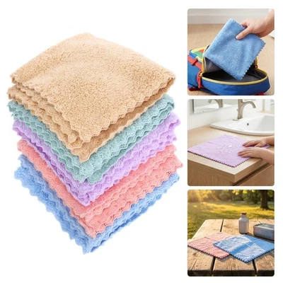 20 Pcs Carré Enfant Velours Corail Serviette Visage Douce De Toilette - Photo 1/4