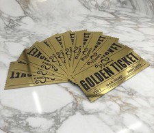 10x Willy Wonka Golden Ticket Gold Replica Charlie and the Chocolate Factory
