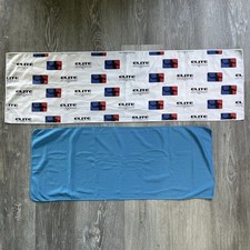 LOT OF 2 30  X 12  Cooling Sweat Towel BLUE  39  X 12  Microfiber Towel WHITE