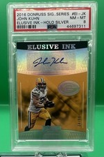 2016 John Kuhn Elusive Ink Auto Holo Silver  /50 POP 1 Packers