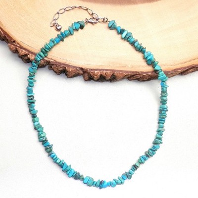 Jay King DTR Mine Finds Turquoise Necklace Sterling Silver 18''-20''  ODD SHAPED
