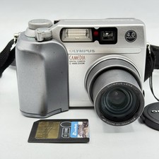Vintage Olympus Camedia C-4000 Zoom 4MP Digital Camera W/Smart Media Card Tested