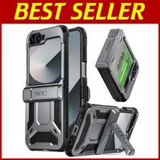 Impact Resistant Z Flip 6 Case - Metallic Gun Metal