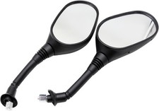 8mm Black Rearview Mirrors For Scooter Moped Motorcycle 50cc 125cc 150cc Pair