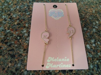 Melanie Martinez K-12 Heart Best Friend Bracelet Set of 2 Bestie Gold Tone New