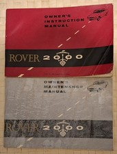 Original Rover 2000 Owner's Instruction & Maintenance Manuals 1965 Vintage