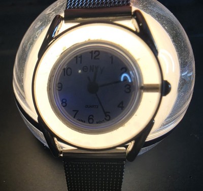 Envy Women's Quartz Analog Blue Dial Silver Milanese Mesh Band 28.6mm