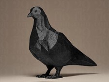 Geometric Pigeon Figurine | Moderne Taube Skulptur | Symbol für Frieden &