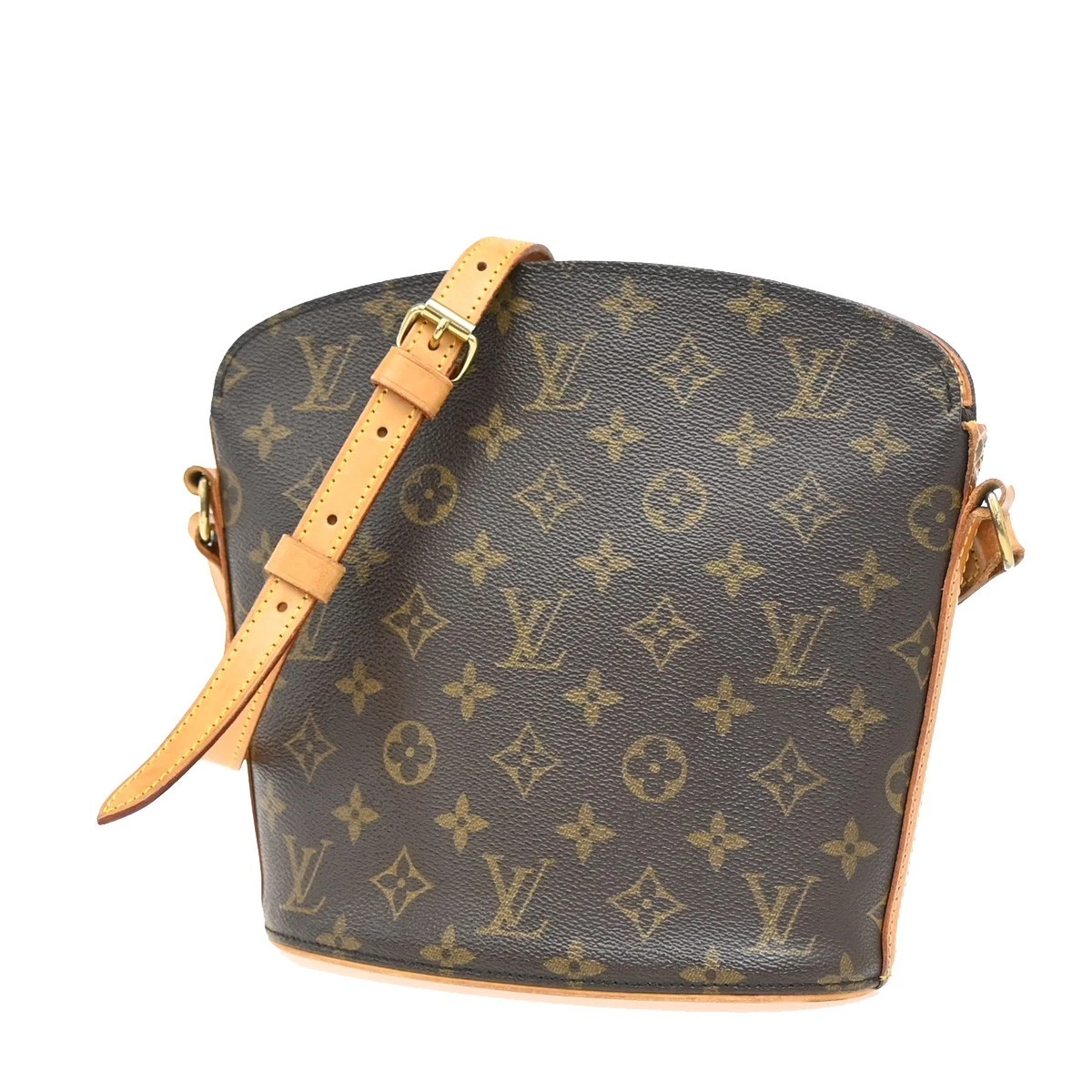 LOUIS VUITTON（LV） Borsa a tracolla Louis Vuitton logo Drouot monogramma pelle marrone M51290 88EF355