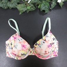 PINK Victoria's Secret Women's Bra 36D Multi-color Floral Push-Up Underwire