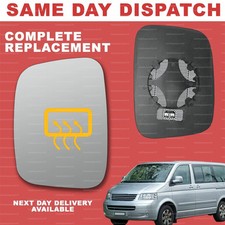 VW Transporter T5 03-09 wing mirror glass Left Passenger heated