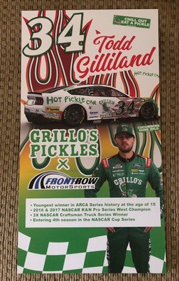 Nascar Driver #34 Todd Gilliland Grillo's Hot Spears 2025 Postcard
