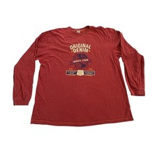 Vintage GAP Original Denim Long Sleeve T-Shirt Adult XL Made in USA Red Graphic