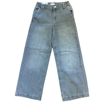 ONLY Mädchen Jeans 140 Grau Wide Leg Denim Hose