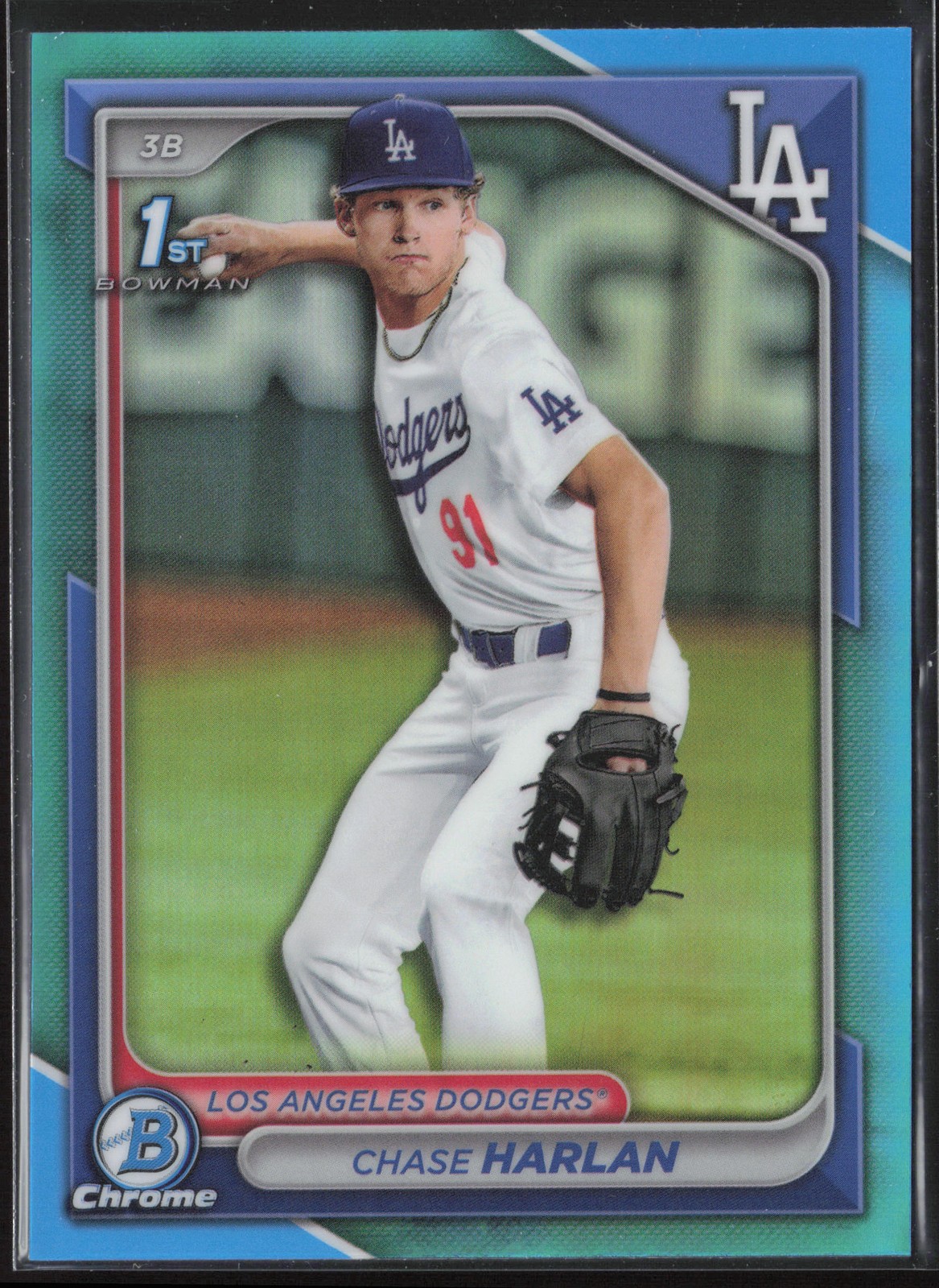 2024 Bowman Draft #BDC-96 Chase Harlan Chrome Sky Blue Refractor