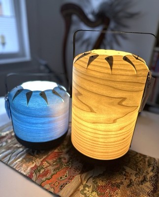LZF Lamps Tischlampe Tischleuchte Blau Holz Design Chou MPA 29 Blue