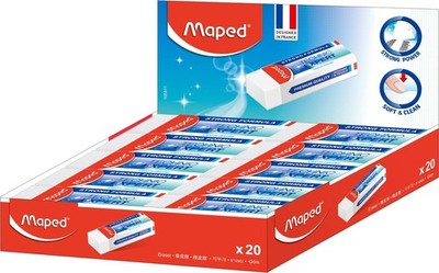 Maped Helix USA - Technic Expert Vinyl Eraser, Pack of 20 - Correcting Writte...