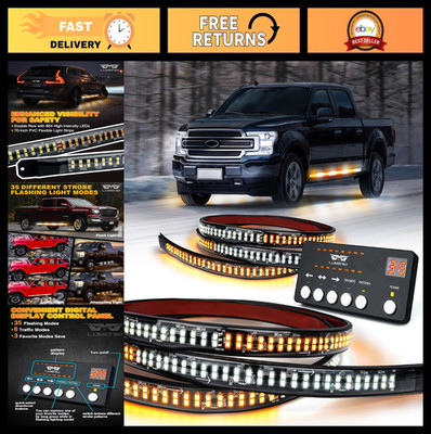 2PCS 70'' Emergency Strobe Lights | LED Flashing Warning Hazard Strip for Trucks