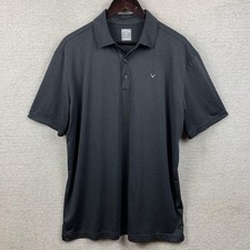 Callaway Polo Shirt Mens Large Black Opti-Dri Performance Golf Lightweight