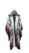 Bohemian Alpaca Unisex Hooded Poncho Black,Burgundy, Khaki, White Ecuador Made