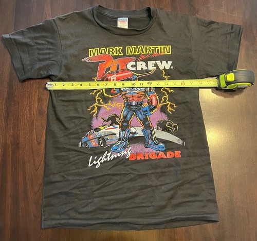 T-shirt vintage Mark Martin #6 Valvoline Racing 1994 ragazzo XL Nascar due lati - Foto 8 di 8