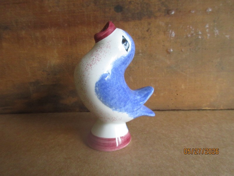 Vintage Roman Inc. Puffed Chest Bluebird Ceramic Pie Bird Vent