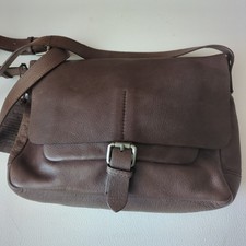 Latico Brown Soft Leather Bag Buckle Flap Over Crossbody Strap Messenger
